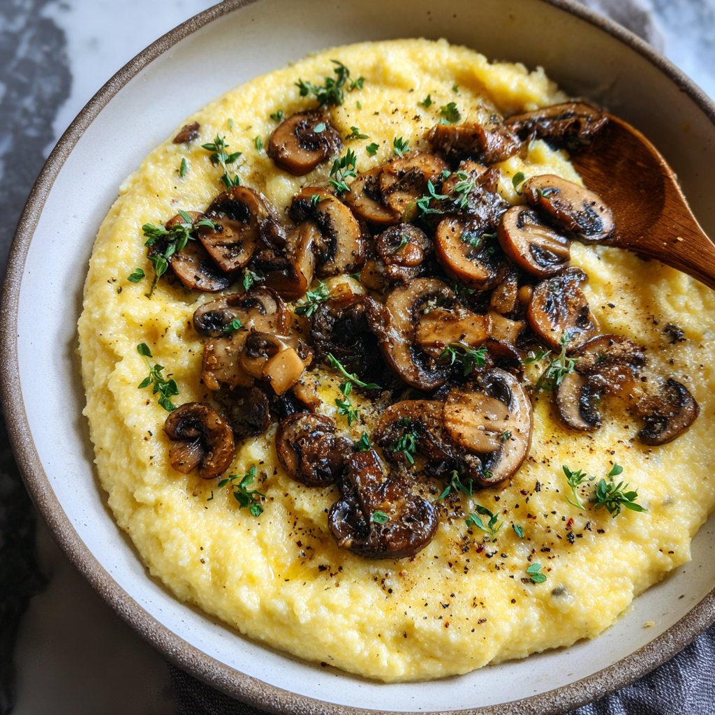Abendessen mit cremiger Polenta