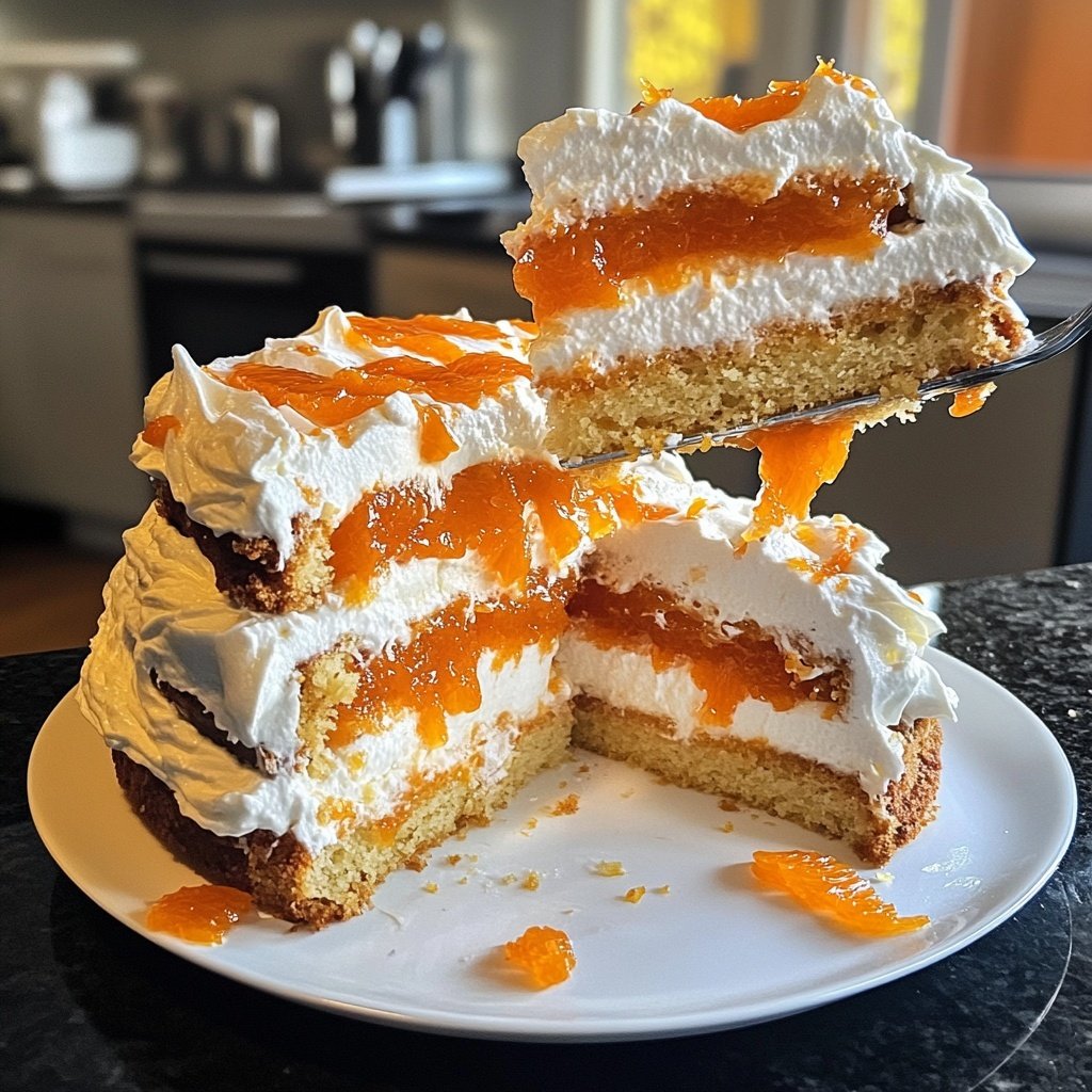 Torte mit Orangenkonfitüre und Mascarpone