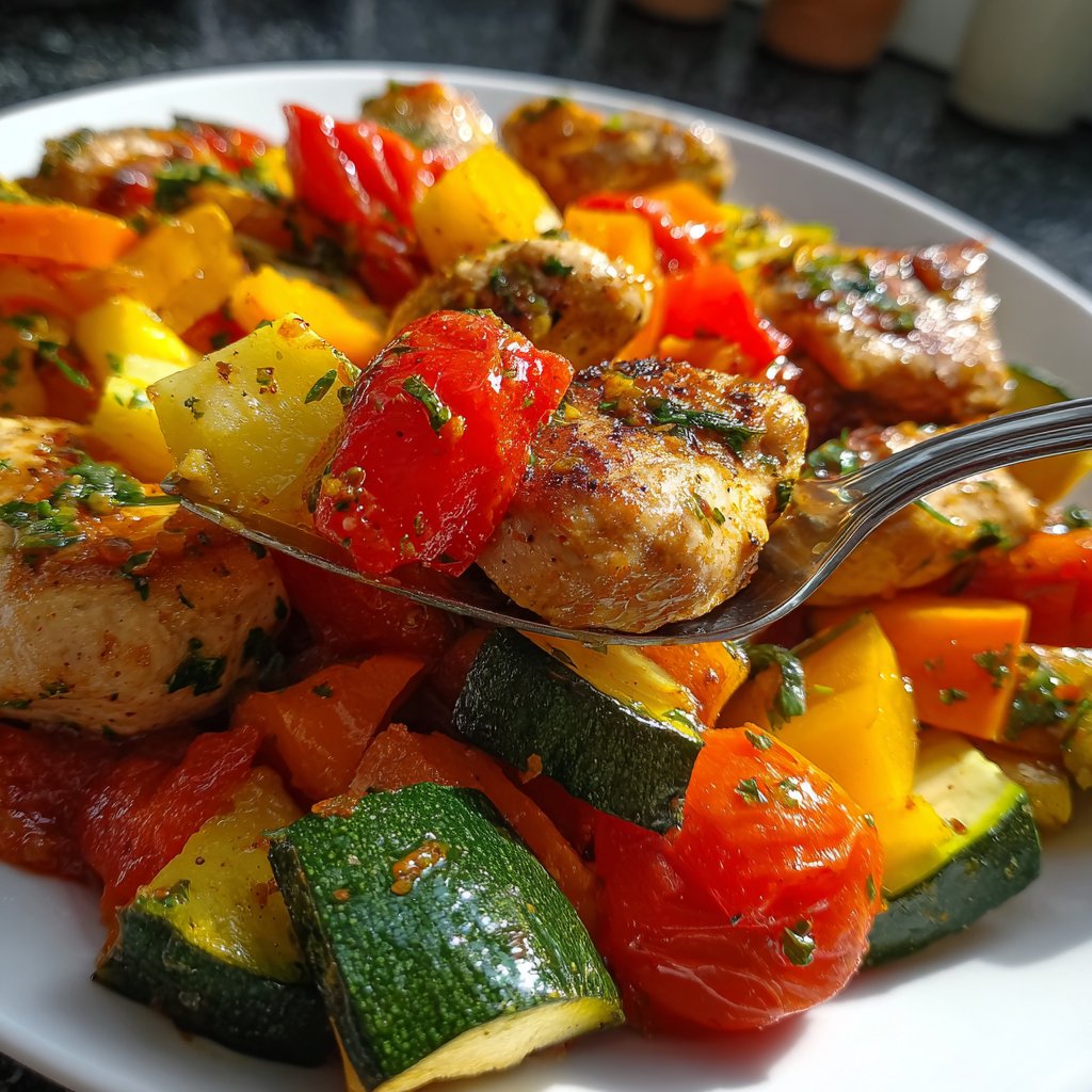 Kalorienarme Gemüsepfanne Mit Hähnchen