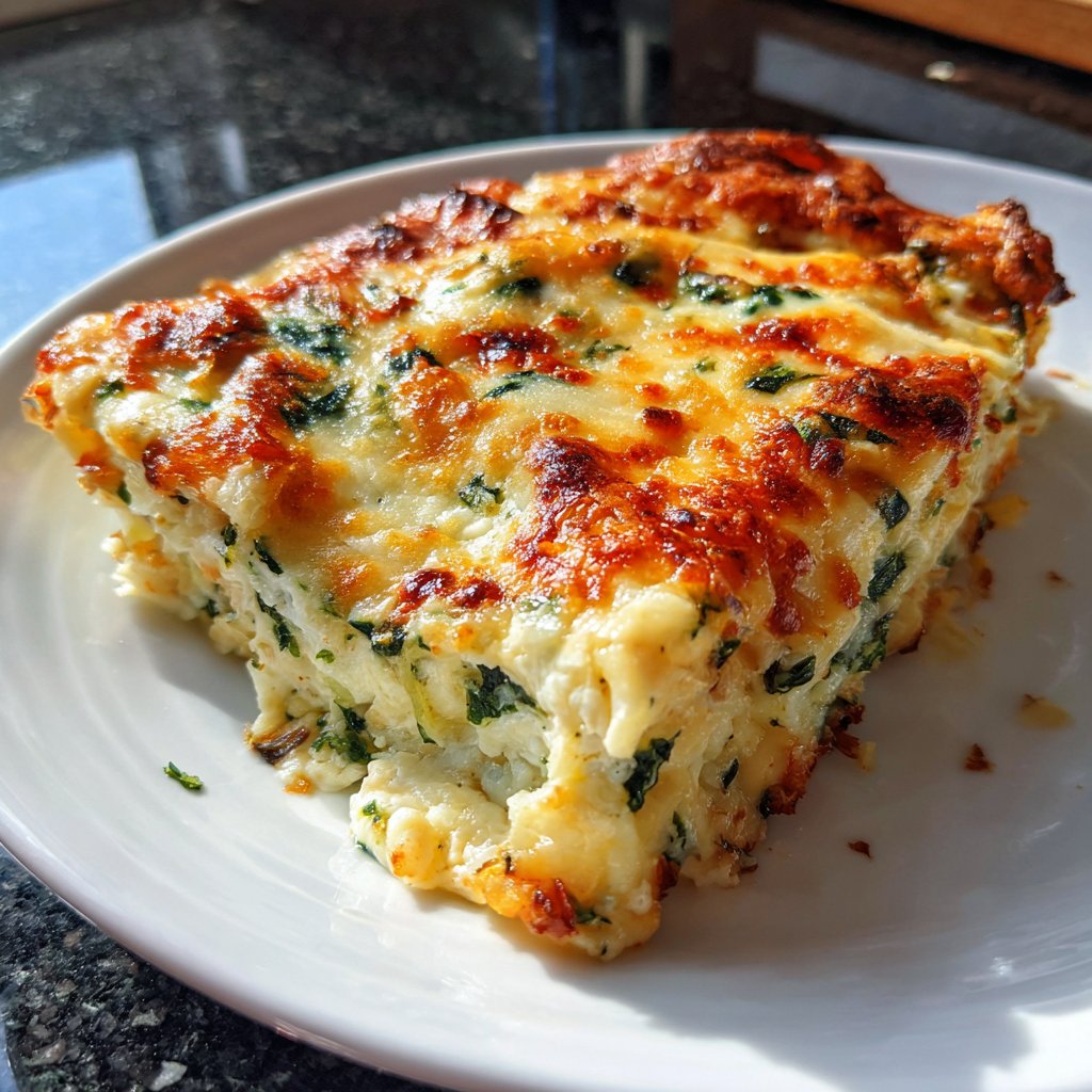 Nudelauflauf mit Spinat und Käse