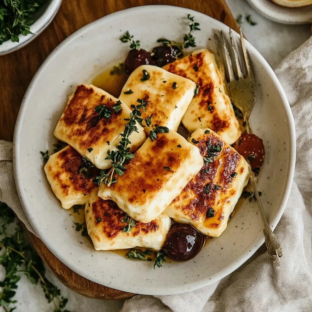 Halloumi mit Honigglasur