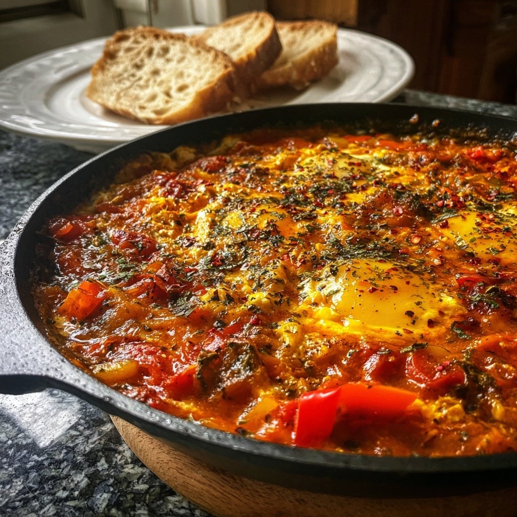 Shakshuka mit Tomaten und Paprika