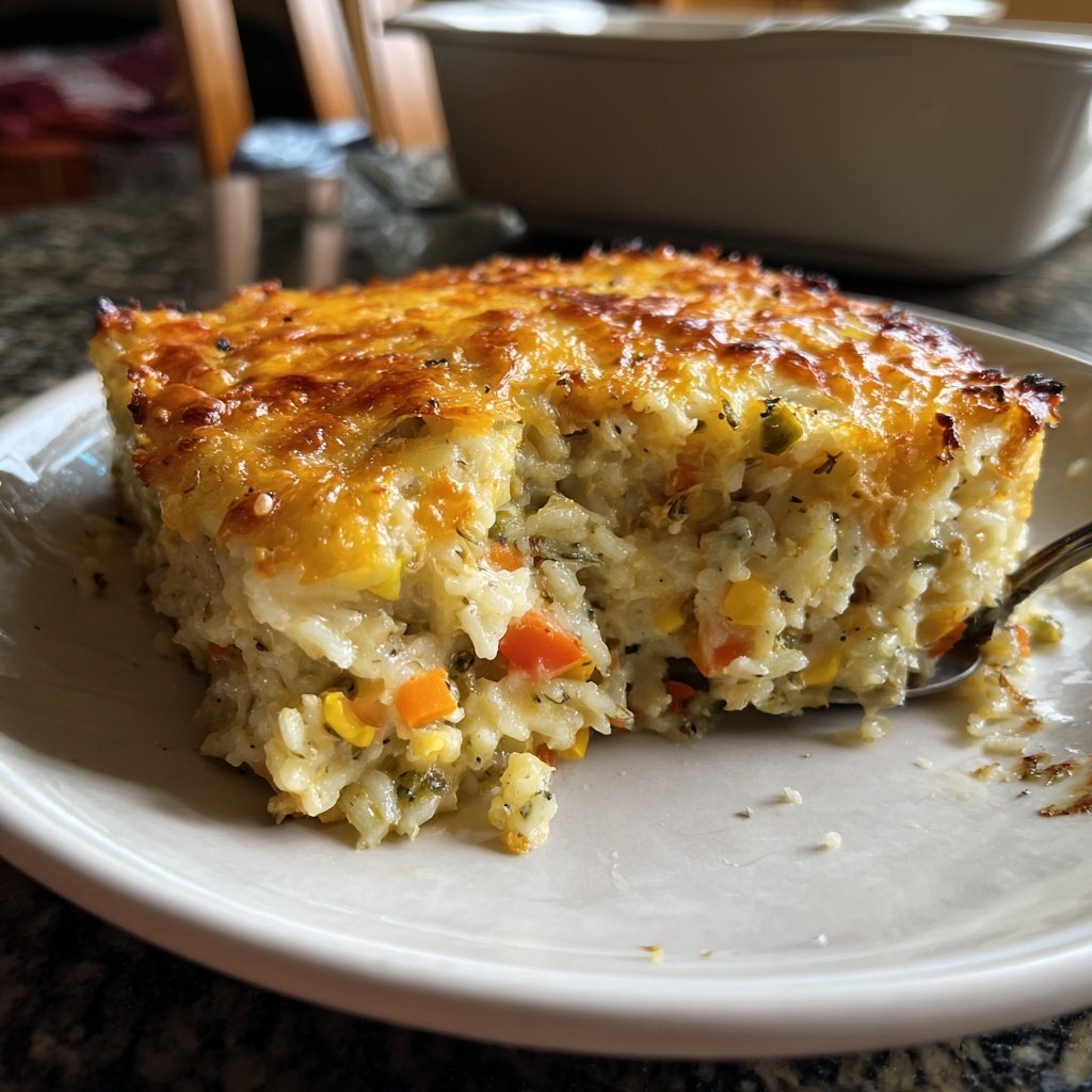 Abendessen mit Reisauflauf