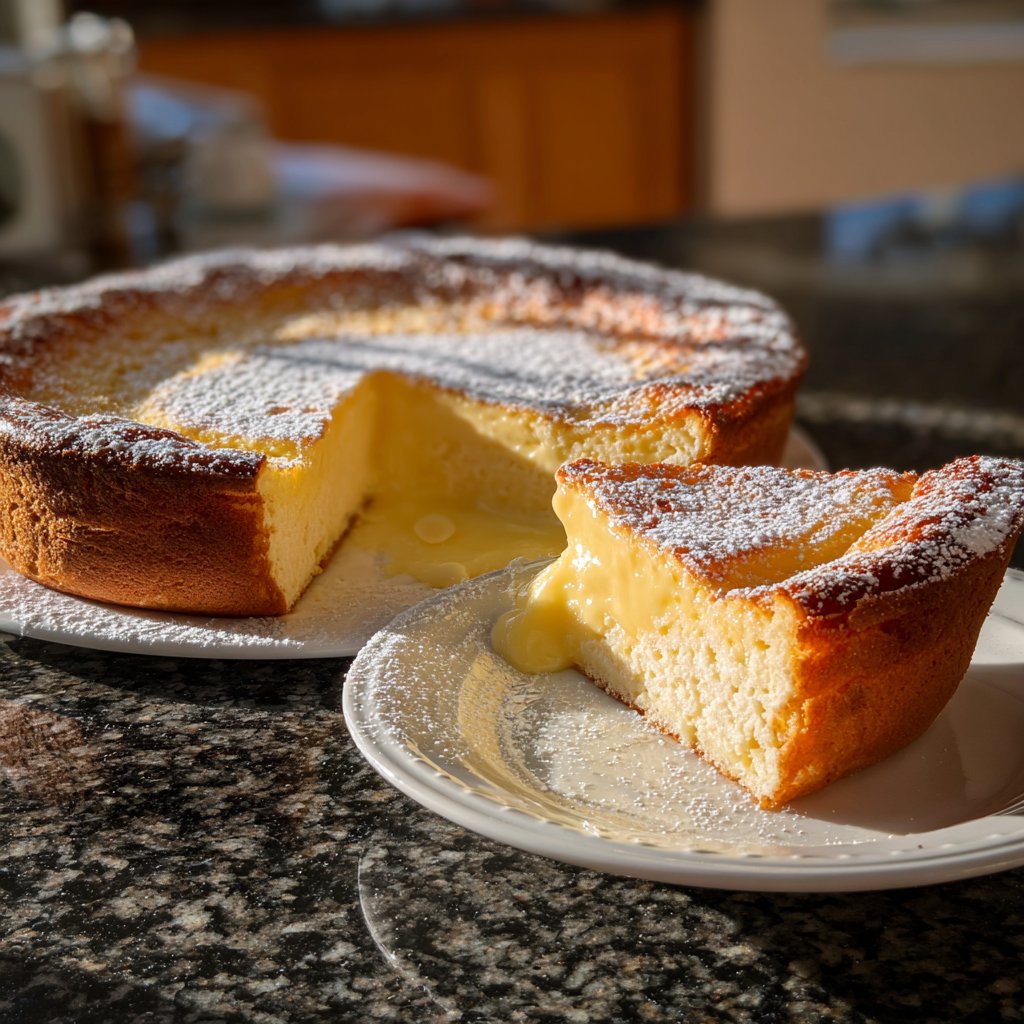 Käsekuchen mit Vanillepudding