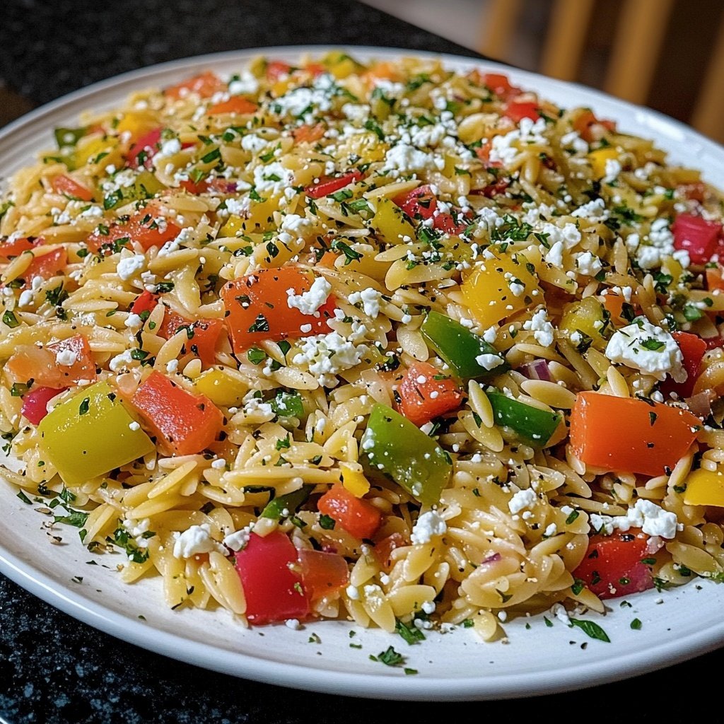 Griechischer Orzo Nudelsalat
