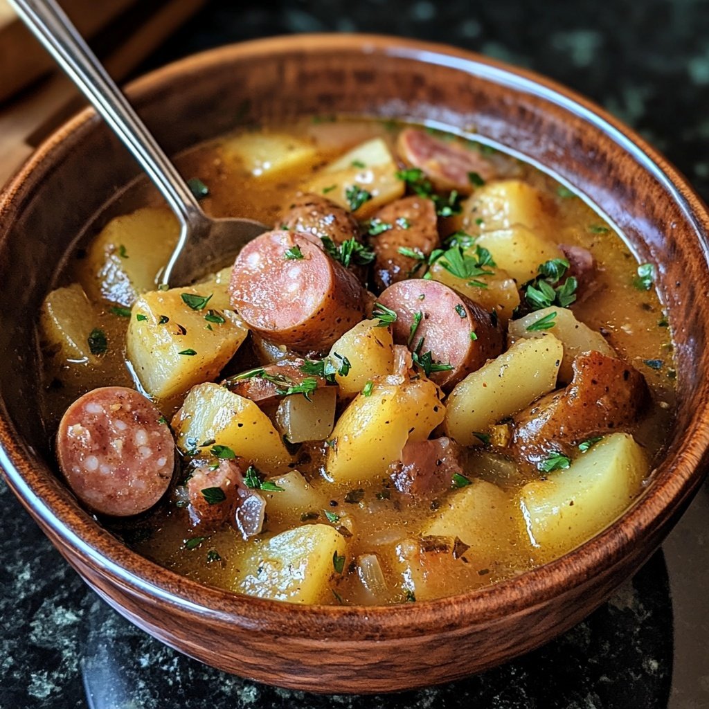 Kartoffelgulasch mit Würstchen