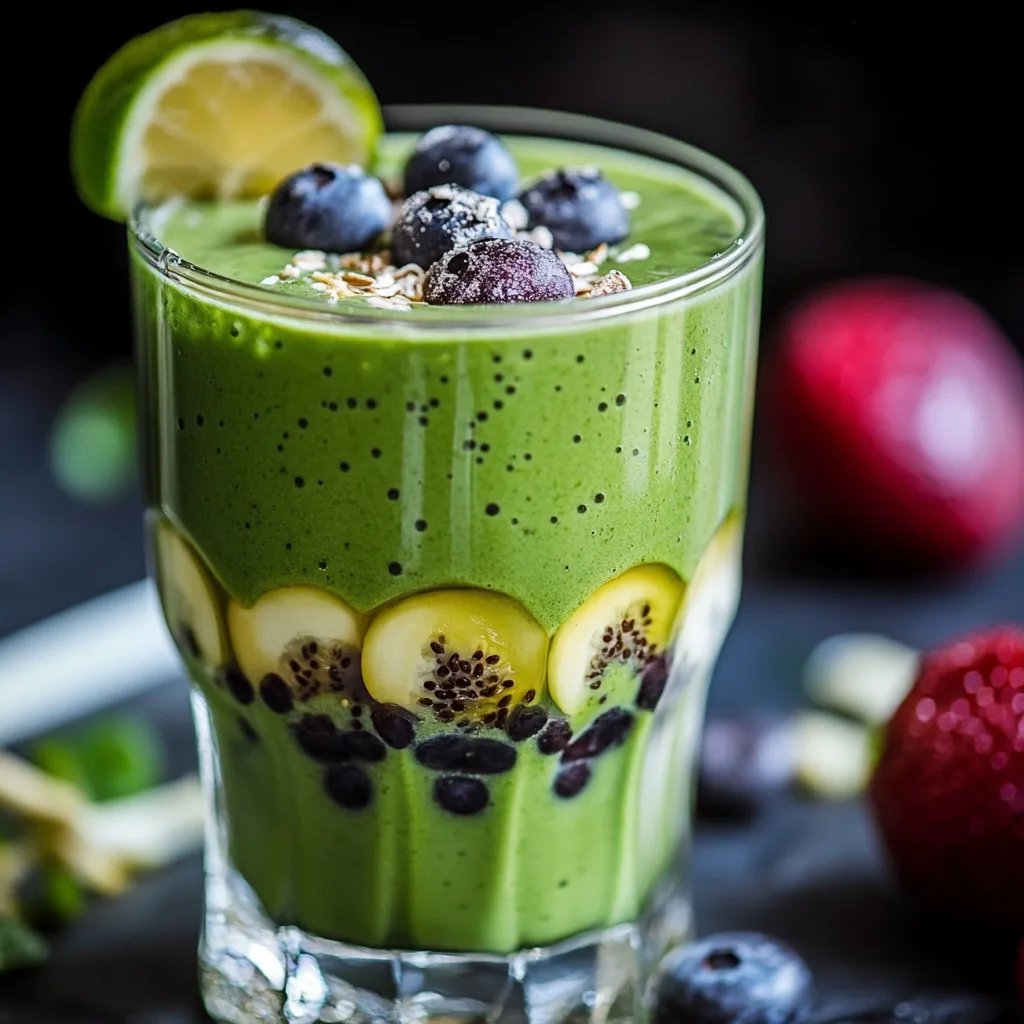 Blaubeer-Zitronen-Matcha-Smoothie