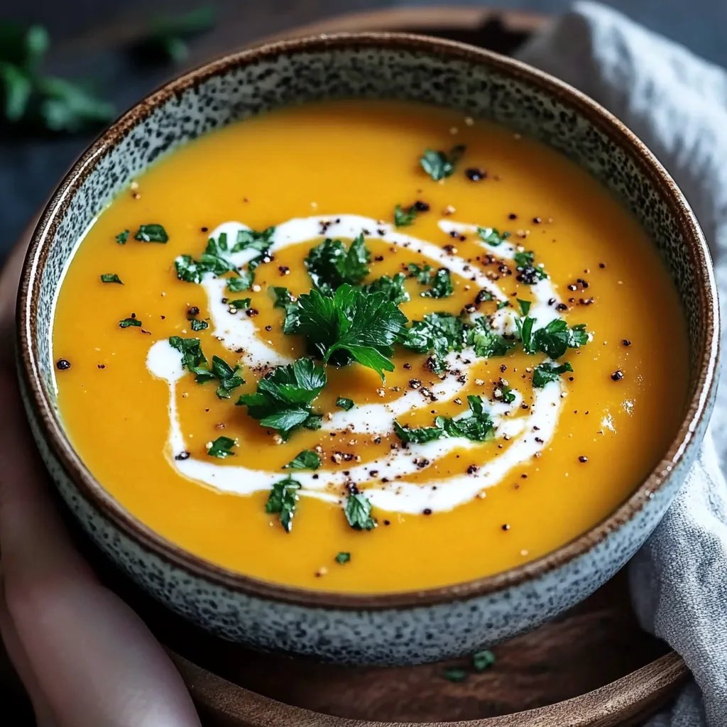 Würzige Butternusskürbis-Süßkartoffelsuppe