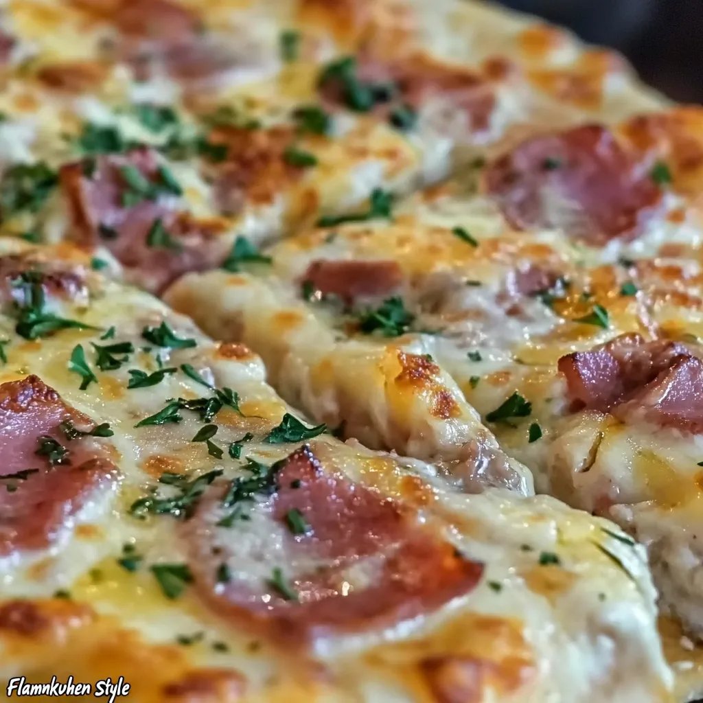 Schüttelpizza „Flammkuchen Style“