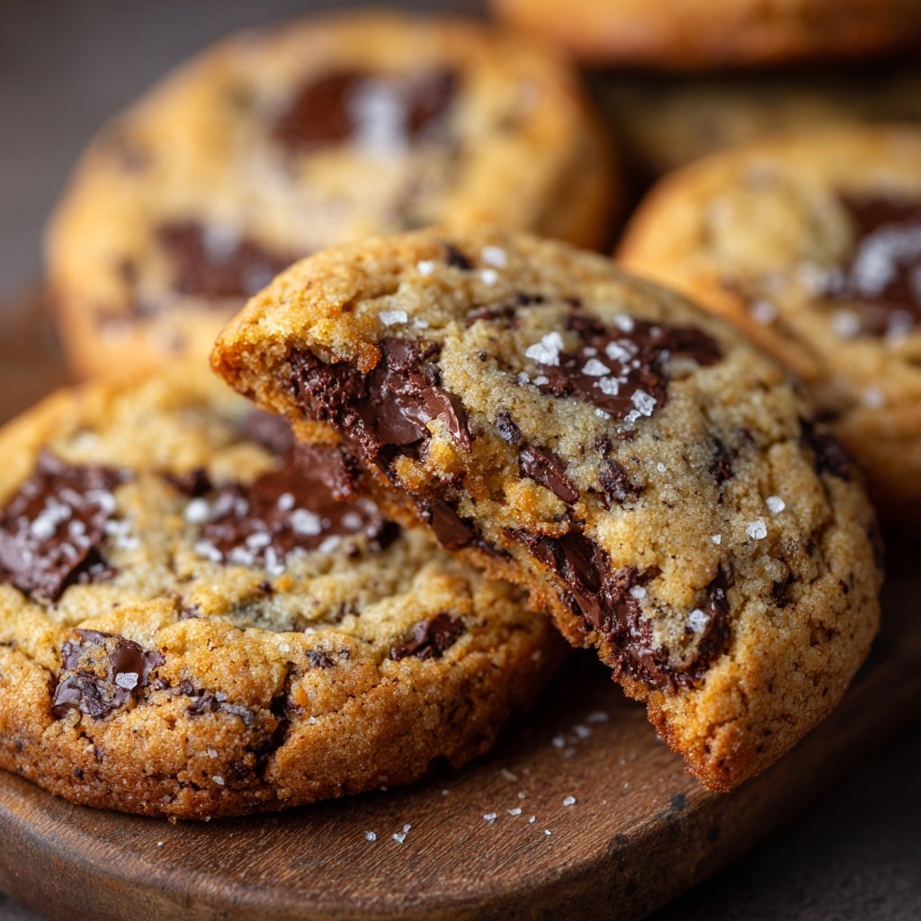 Cookies mit Zartbitterschokolade und Meersalz